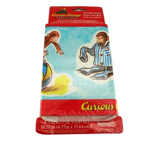 Curious George Removable Self Stick Wallpaper Border 5"x 6.87" Sunworthy No Mess - Picture 1 of 4