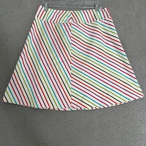 Caslon Womens Skirt Multicolor Stripe A Line Petite Size 10 Side Zip Y2K - Picture 1 of 11