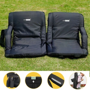 2PCS 24.5 in Wide Stadium Chair Bleacher Seat with Cushion 6 Reclining Position - Picture 1 of 9