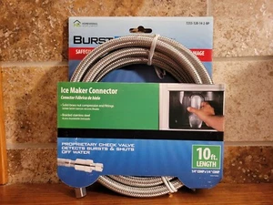 Homewerks Worldwide Burst Protect Ice Maker Connector, Braided Stainless Steel - Picture 1 of 3
