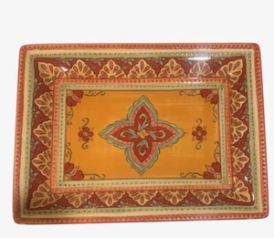 Espana Rectangular Serving Platter TANGIER 16.25” x 12.25” Mexicana Red Orange - Picture 1 of 3