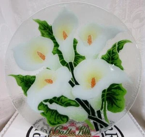 PEGGY KARR Fused Glass CALLA LILY  11 " Limited PLATE  2001  # 436  COA & BOX - Picture 1 of 2