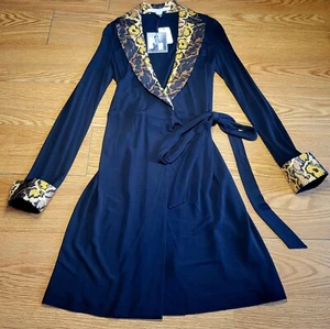 Diane von Furstenberg Wickelkleid Größe 4 schwarz Schlangenmuster neu mit Etikett - Bild 1 von 19