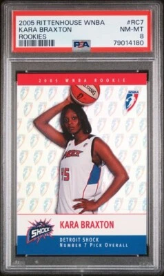 2005 Rittenhouse WNBA Rookie Kara Braxton PSA 8 Georgia Bulldogs Detroit Shock - Image 1 of 2