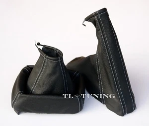 Bolsa de cambio + bolsa de freno de mano HILO BLANCO adecuado para OPEL VECTRA A año 88-95 cuero - Imagen 1 de 2