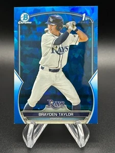 2023 Bowman Chrome Draft Sapphire Edition #BDC-60 Brayden Taylor 1st Bowman Rays - Picture 1 of 2