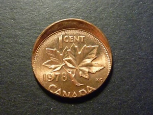 ERROR: Canada 1978 bright BU 1c struck 10% off-centre - Foto 1 di 2