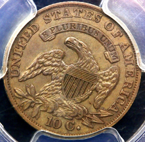1835 Capped Bust dime, PCGS XF45 Cover
