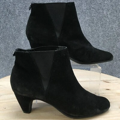 Sam Edelman Botas Mujer 9 M Botines Cuero Negro Pull On Cremallera Tacón Foto 1 de 4