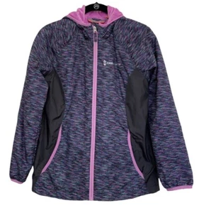 GIRLS XL Free Country Full Zip Hooded Softshell Jacket Grey Purple Extra Large - Picture 1 of 3
