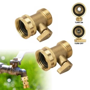 2PCS 3/4" Solid Brass Garden Hose Shut Off Valve Water Pipe Faucet Connector - Picture 1 of 6