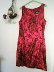 Vintage All That Jazz Red Red Satin Black Gothic Embossed Dress Size 13/14 Sexy