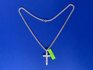 JESUS CRUCIFIX CROSS Pendant Sterling Silver 925 Necklace Chain Men Women 27g - Picture 1 of 16