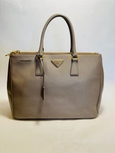 Bolso de hombro PRADA grande Saffiano Lux cuero doble cremallera Galleria - Imagen 1 de 8