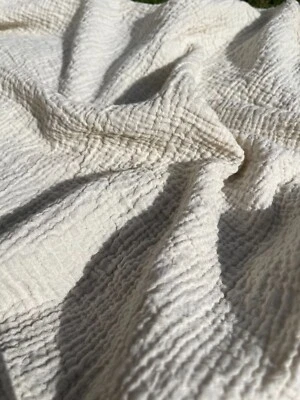 Muslin Fabric By 2 Meters- Organic Muslin Fabric - Baby Cotton Muslin - 2 Layer - Image 1 of 4