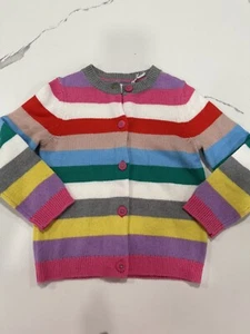 Boden Rainbow Striped Sweater Cotton Angora sz 3-4 Y - Picture 1 of 5