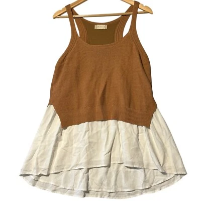 Camiseta sin mangas Altar'd State para mujer tejida en capas en L espalda deportiva color blanco tostado mezcla de algodón Foto 1 de 4