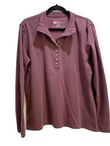 Natural Reflections Henley Collars Shirt Light Burgundy Woman's Large - Picture 1 of 6