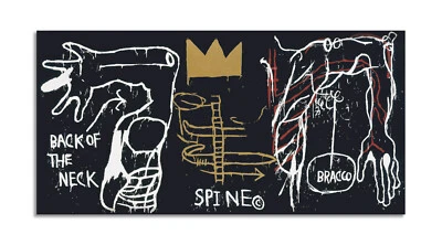 Quadro stampa su tela con vernice effetto dipinto - Basquiat - Immagine 1 di 2