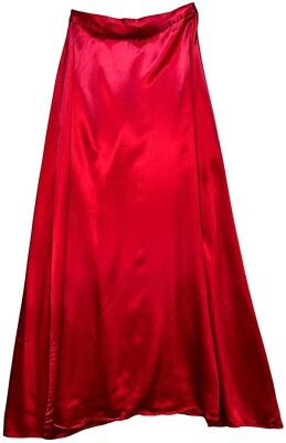 Saia maxi Jeffrey & Dara feminina noite cetim longo tamanho 12 vermelha formal - Imagem 1 de 4