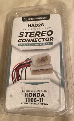 Scosche HA028 Car Stereo Connector - Honda Acura Isuzu - 1986-2011  Wire Harness - Image 1 of 3
