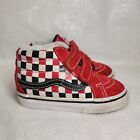 Vans Baby SK8-Mid Reissue V Hook Loop Sneakers Checkerboard Red Size 2T