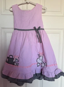 Rare Editions Girls 5 Dress Poodle Pink Black Check Pincord Jumper Purse 5T Bow - Picture 1 of 9