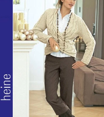 NEU: BRAUN MELANGE ! ELEGANTE 7/8 STIEFELHOSE STRETCH UMSCHLAG 42 HEINE *031223 - Bild 1 von 2