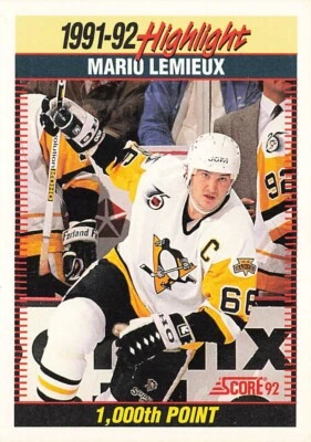 1992 Score #448 Mario Lemieux Pittsburgh Penguins - Image 1 of 2