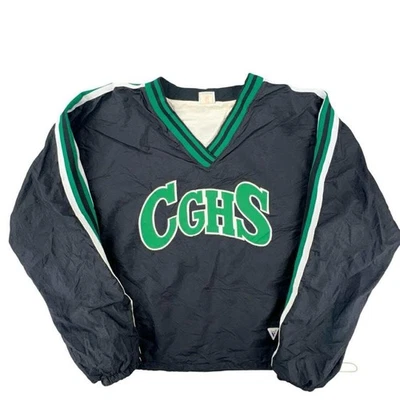 Vintage Varsity CGHS Pullover Windbreaker Jacket Green White Black Medium - Image 1 of 4