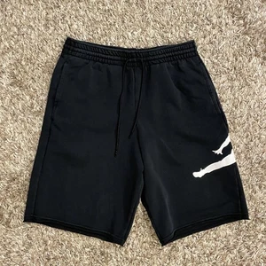 Air Jordan Jumpman Shorts Mens Medium Black Fleece Raw Hem Basketball DB1812 - Picture 1 of 11