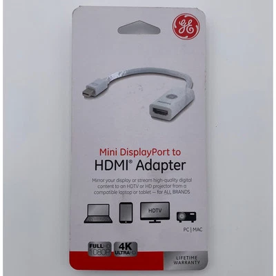 Mini Display Port to HDMI Adapter 33589 GE Full HD 1080P 4K UltraHD New Sealed - Image 1 of 4