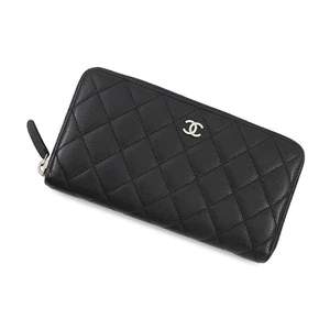 CHANEL Matelasse Zip Around Long Wallet Calfskin Black A50097 - Bild 1 von 14