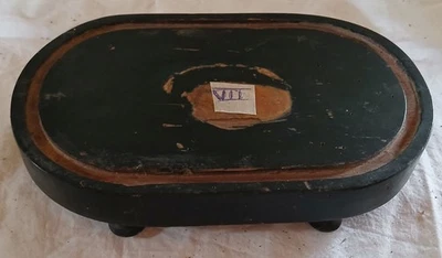 Ancien socle de globe de mariée ou pendule. Bois noirci.NAPOLEON III XIXé (VII) - Photo 1/4