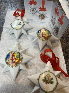 4 Stück 1997 Hutschenreuther STERN Porzellan Weihnachtsschmuck Ole Winter - - Bild 1 von 3