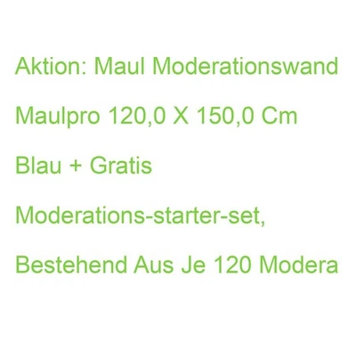 Aktion: Maul Moderationswand Maulpro 120,0 X 150,0 Cm Blau + Gratis Moderations- - Bild 1 von 2