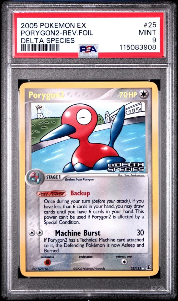 PSA 9 Porygon2 25/113 Reverse Holo Pokemon EX Delta Species - CMP - Image 1 of 1