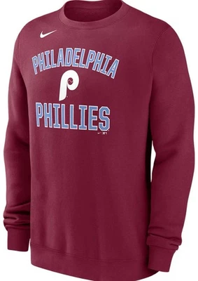 NIKE PHILADELPHIA PHILLIES MENS MAROON LONG SLEEVE SWEATSHIRT XL NWT - Image 1 of 4
