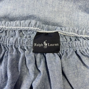 Sábana bajera Ralph Lauren azul cambray doble usada en excelente estado - Imagen 1 de 6