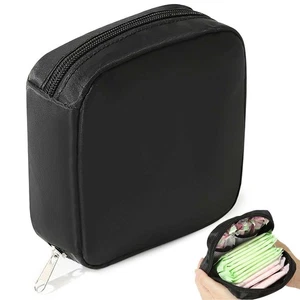 Portable Sanitary Napkin Storage Bag Storage Cosmetic Bag Large Capacity Black - Picture 1 of 13