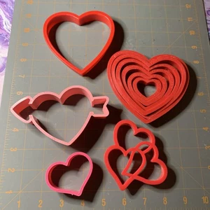Lot Of Cookie Cutters Hearts Valentines Love - Picture 1 of 11