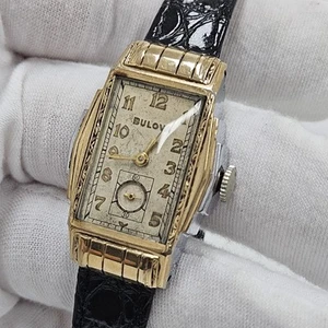 Vintage Art Deco Bulova Two-tone 10K RGP Stepped Case cal.10AE 17 Jewels Watch - Picture 1 of 11