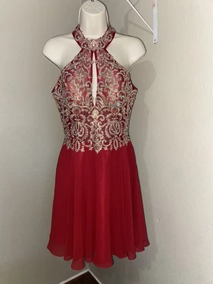 JVN BY JOVANI PROM/PAGEANT/FORMAL DRESS/GOWN, Rose Red, Elegant, Minimalist Sz 6 - Image 1 of 4