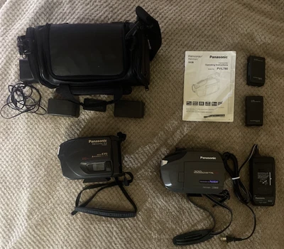  Lot of 2 Panasonic VHS-C Camcorder and Panasonic 300 Digital Palmcorder - Image 1 of 4