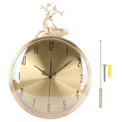 `Round Wall Pendulum Clock Silent Wall Clock For Living Room Bedroom Home Deco - Image 1 of 4