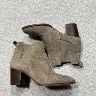 Madewell Mujeres Botines Cuero Regan Gamuza Chelsea Sin Cordones Taupe Usados en Excelente Condición Talla 8 Foto 1 de 4