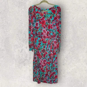 Talbots Size 16 SIDE TIE MIDI DRESS - STUNNING FLORAL 2024 Style NWT - Picture 1 of 16