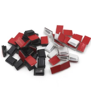 100 Pcs Draht-Clip Selbstklebende Kabelbinderhalterungen Kabelmanagement-Clips - Afbeelding 1 van 12