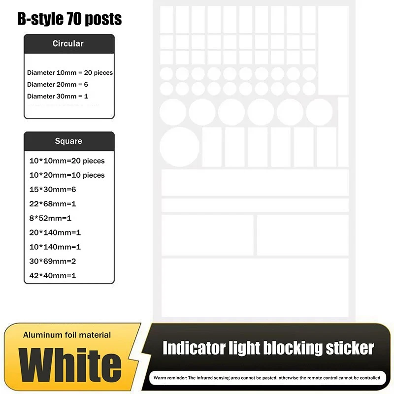 Pegatinas atenuantes de luz pegatinas de bloqueo de luz para electrónica coche LED apagón Foto 1 de 4