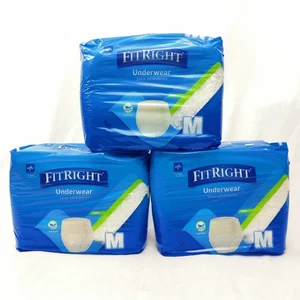 Fit Right pk 20 Ct Extra Protective Adult Underwear Medium Diaper Briefs 3 Packs - Picture 1 of 4